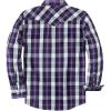 imageDubinik Pearl Snap Shirts for Men Long Sleeve Western Shirts for Men Vintage Casual Plaid Shirt Cowboy Shirts for MenBlack Purple
