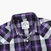 imageDubinik Pearl Snap Shirts for Men Long Sleeve Western Shirts for Men Vintage Casual Plaid Shirt Cowboy Shirts for MenBlack Purple