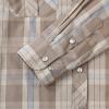 imageDubinik Pearl Snap Shirts for Men Long Sleeve Western Shirts for Men Vintage Casual Plaid Shirt Cowboy Shirts for MenBlue  Cream Khaki