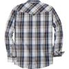 imageDubinik Pearl Snap Shirts for Men Long Sleeve Western Shirts for Men Vintage Casual Plaid Shirt Cowboy Shirts for MenBrown Navy Blue