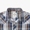 imageDubinik Pearl Snap Shirts for Men Long Sleeve Western Shirts for Men Vintage Casual Plaid Shirt Cowboy Shirts for MenBrown Navy Blue