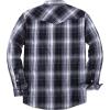 imageDubinik Pearl Snap Shirts for Men Long Sleeve Western Shirts for Men Vintage Casual Plaid Shirt Cowboy Shirts for MenGray Black