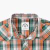 imageDubinik Pearl Snap Shirts for Men Long Sleeve Western Shirts for Men Vintage Casual Plaid Shirt Cowboy Shirts for MenGreen Orange