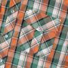 imageDubinik Pearl Snap Shirts for Men Long Sleeve Western Shirts for Men Vintage Casual Plaid Shirt Cowboy Shirts for MenGreen Orange