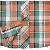 imageDubinik Pearl Snap Shirts for Men Long Sleeve Western Shirts for Men Vintage Casual Plaid Shirt Cowboy Shirts for MenGreen Orange