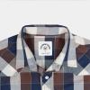 imageDubinik Pearl Snap Shirts for Men Long Sleeve Western Shirts for Men Vintage Casual Plaid Shirt Cowboy Shirts for MenKhaki Navy Blue