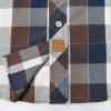 imageDubinik Pearl Snap Shirts for Men Long Sleeve Western Shirts for Men Vintage Casual Plaid Shirt Cowboy Shirts for MenKhaki Navy Blue