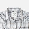 imageDubinik Pearl Snap Shirts for Men Long Sleeve Western Shirts for Men Vintage Casual Plaid Shirt Cowboy Shirts for MenLight Blue Cream