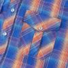 imageDubinik Pearl Snap Shirts for Men Long Sleeve Western Shirts for Men Vintage Casual Plaid Shirt Cowboy Shirts for MenOrange  Royal Blue
