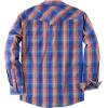 imageDubinik Pearl Snap Shirts for Men Long Sleeve Western Shirts for Men Vintage Casual Plaid Shirt Cowboy Shirts for MenOrange  Royal Blue
