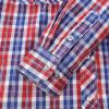 imageDubinik Pearl Snap Shirts for Men Long Sleeve Western Shirts for Men Vintage Casual Plaid Shirt Cowboy Shirts for MenRed Blue