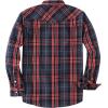 imageDubinik Pearl Snap Shirts for Men Long Sleeve Western Shirts for Men Vintage Casual Plaid Shirt Cowboy Shirts for MenRed Navy Blue