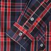 imageDubinik Pearl Snap Shirts for Men Long Sleeve Western Shirts for Men Vintage Casual Plaid Shirt Cowboy Shirts for MenRed Navy Blue