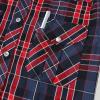 imageDubinik Pearl Snap Shirts for Men Long Sleeve Western Shirts for Men Vintage Casual Plaid Shirt Cowboy Shirts for MenRed Navy Blue