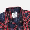imageDubinik Pearl Snap Shirts for Men Long Sleeve Western Shirts for Men Vintage Casual Plaid Shirt Cowboy Shirts for MenRed Navy Blue