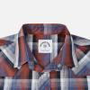 imageDubinik Pearl Snap Shirts for Men Long Sleeve Western Shirts for Men Vintage Casual Plaid Shirt Cowboy Shirts for MenRust Red Navy