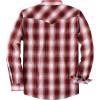imageDubinik Pearl Snap Shirts for Men Long Sleeve Western Shirts for Men Vintage Casual Plaid Shirt Cowboy Shirts for MenWhite  Red