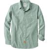 imageDubinik Chambray Shirt Men Long Sleeve Cotton Work Shirts with 2 Pockets Casual Button DownLight Green