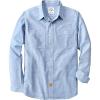 imageDubinik Chambray Shirt Men Long Sleeve Cotton Work Shirts with 2 Pockets Casual Button DownSky Blue