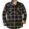 imageDubinik Flannel Shirt for Men Western Mens Pearl Snap Shirts Long Sleeve Casual Cozy Vintage Cowboy Plaid Soft Pure CottonBlack Purple and Yellow
