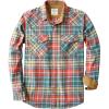 imageDubinik Flannel Shirt for Men Western Mens Pearl Snap Shirts Long Sleeve Casual Cozy Vintage Cowboy Plaid Soft Pure CottonPatchwork Color Plaid