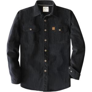 imageDubinik Corduroy Shirt Men Corduroy Jacket Men Long Sleeve Casual Work Vintage Regular Fit Mens Snap Button ShirtBlack