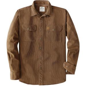 imageDubinik Corduroy Shirt Men Corduroy Jacket Men Long Sleeve Casual Work Vintage Regular Fit Mens Snap Button ShirtBrown
