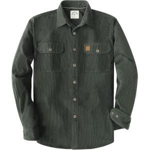 imageDubinik Corduroy Shirt Men Corduroy Jacket Men Long Sleeve Casual Work Vintage Regular Fit Mens Snap Button ShirtGreen