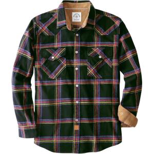 imageDubinik Flannel Shirt for Men Western Mens Pearl Snap Shirts Long Sleeve Casual Cozy Vintage Cowboy Plaid Soft Pure CottonBlack Purple and Yellow