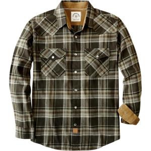 imageDubinik Flannel Shirt for Men Western Mens Pearl Snap Shirts Long Sleeve Casual Cozy Vintage Cowboy Plaid Soft Pure CottonBrown Gray and Black