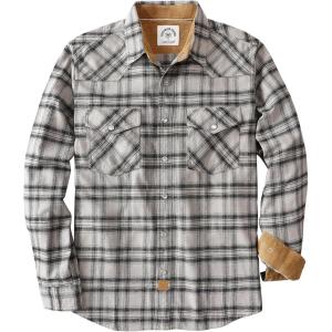 imageDubinik Flannel Shirt for Men Western Mens Pearl Snap Shirts Long Sleeve Casual Cozy Vintage Cowboy Plaid Soft Pure CottonLight Beige and Black