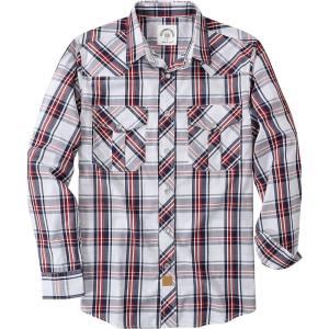 imageDubinik Pearl Snap Shirts for Men Long Sleeve Western Shirts for Men Vintage Casual Plaid Shirt Cowboy Shirts for MenBlue Red White