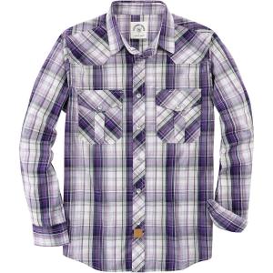 imageDubinik Pearl Snap Shirts for Men Long Sleeve Western Shirts for Men Vintage Casual Plaid Shirt Cowboy Shirts for MenPurple Pretty