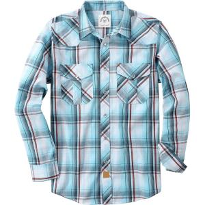 imageDubinik Pearl Snap Shirts for Men Long Sleeve Western Shirts for Men Vintage Casual Plaid Shirt Cowboy Shirts for MenWhite Blue Red