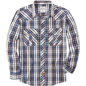 imageDubinik Pearl Snap Shirts for Men Long Sleeve Western Shirts for Men Vintage Casual Plaid Shirt Cowboy Shirts for MenWhite Blue Yellow