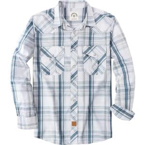 imageDubinik Pearl Snap Shirts for Men Long Sleeve Western Shirts for Men Vintage Casual Plaid Shirt Cowboy Shirts for MenWhite Dusty Blue