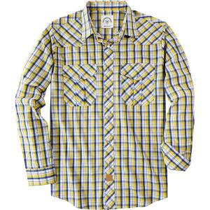 imageDubinik Pearl Snap Shirts for Men Long Sleeve Western Shirts for Men Vintage Casual Plaid Shirt Cowboy Shirts for MenYellow Lemon