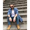 imageDubinik Flannel Shirt for Men Plaid Mens Button Down Long Sleeve Shirts Soft Pure Cotton Casual Cozy Regular FitBlue White