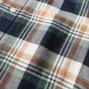 imageDubinik Flannel Shirt for Men Plaid Mens Button Down Long Sleeve Shirts Soft Pure Cotton Casual Cozy Regular FitNavy Blue Green Orange