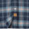 imageDubinik Flannel Shirt for Men Plaid Mens Button Down Long Sleeve Shirts Soft Pure Cotton Casual Cozy Regular FitNavy Blue Orange