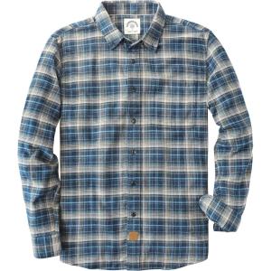 imageDubinik Flannel Shirt for Men Plaid Mens Button Down Long Sleeve Shirts Soft Pure Cotton Casual Cozy Regular FitA Navy Blue Midnight Army Plaid