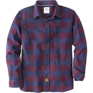 imageDubinik Flannel Shirt for Men Plaid Mens Button Down Long Sleeve Shirts Soft Pure Cotton Casual Cozy Regular FitA Purple and Blue Plaid