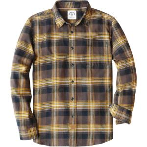 imageDubinik Flannel Shirt for Men Plaid Mens Button Down Long Sleeve Shirts Soft Pure Cotton Casual Cozy Regular FitA Yellow and Bronze