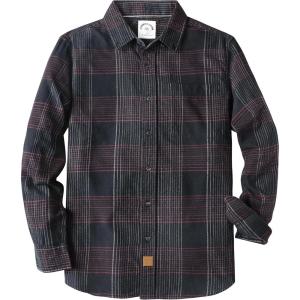 imageDubinik Flannel Shirt for Men Plaid Mens Button Down Long Sleeve Shirts Soft Pure Cotton Casual Cozy Regular FitBlack and Red White