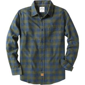 imageDubinik Flannel Shirt for Men Plaid Mens Button Down Long Sleeve Shirts Soft Pure Cotton Casual Cozy Regular FitGreen Navy Blue