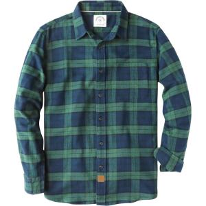 imageDubinik Flannel Shirt for Men Plaid Mens Button Down Long Sleeve Shirts Soft Pure Cotton Casual Cozy Regular FitNavy Blue Green