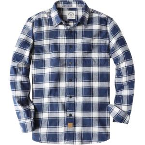 imageDubinik Flannel Shirt for Men Plaid Mens Button Down Long Sleeve Shirts Soft Pure Cotton Casual Cozy Regular FitWhite Navy Blue