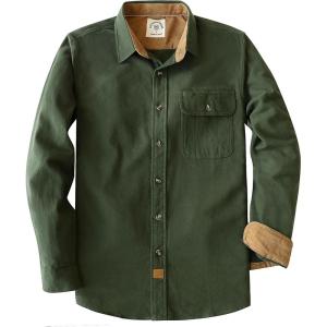 imageDubinik Mens Flannel Shirts Long Sleeve Flannel Shirt for Men Casual Button Down Brushed 100 Cotton ShirtArmy Green