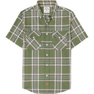 imageDubinik Mens Short Sleeve Button Down Shirts  Soft Vintage Regular Fit Casual ShirtsArmy Green Orange 0039