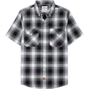 imageDubinik Mens Short Sleeve Button Down Shirts  Soft Vintage Regular Fit Casual ShirtsBlack White 0039